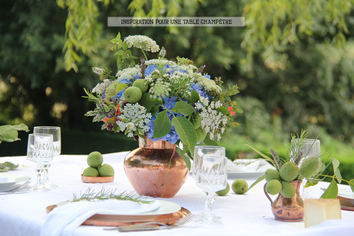Inspiration pour une table champêtre et cuivrée